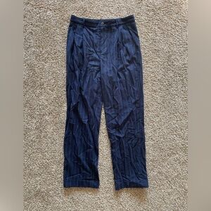 Navy Pinstripe Pants
